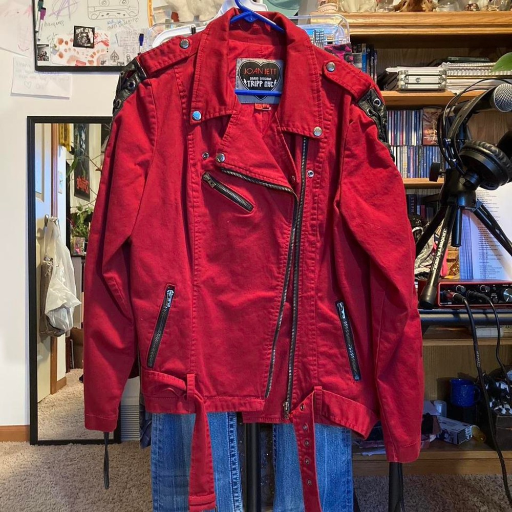 Tripp NYC Daang Goodman x Joan Jett red moto biker/punk jacket